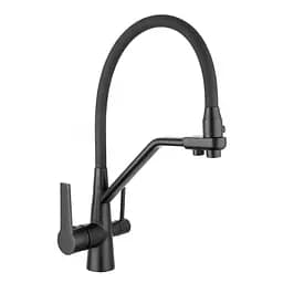 Змішувач для кухні на дві води Frap F4374-6 чорний матовий