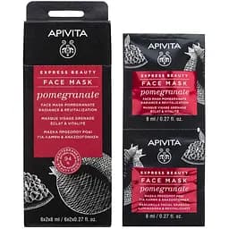 Маска для лица Apivita Express Beauty Сияние и оздоровление, с гранатом, 2 шт. по 8 мл