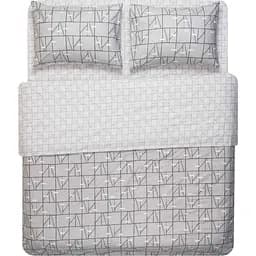 Набір постільної білизни 1,5сп Ardesto Gloria, 160х220см, 100% бавовна, сатин, геометрія, сірий (ART1622PG)