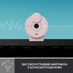 Веб-камера Logitech Brio 300 Rose (960-001448) - мініатюра 4
