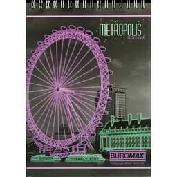 Блокнот на пружині зверху Buromax Metropolis А-5 48 аркушів синій (BM.24545104-02)