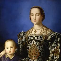 Інтер'єрна картина Портрет Елеонори Толедської, Бронзіно, Bronzino, Portrait of Eleonora di Toledo, інтер'єрний декор, 75×60 см (id6964) - мініатюра 5