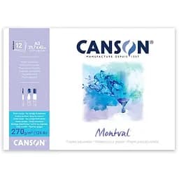 Склейка для акварелі MONTVAL А3 270г/м2 12л натуральний білий крупне зерно Canson