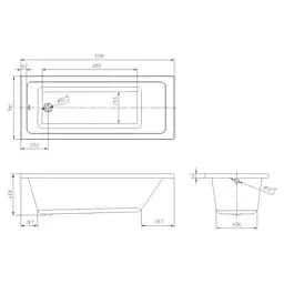Ванна акрилова Volle Libra 170x70 TS-1770458 - мініатюра 2