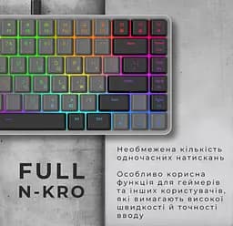 Клавіатура ігрова механічна GamePro GPMK-141R Red Swich Low Profile 75 RGB Dark Gray - мініатюра 7