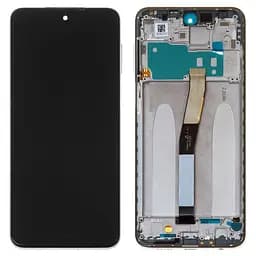 Дисплей для Xiaomi Redmi Note 9 Pro, Red, білий, з рамкою, High , M2003J6B2G, M2003J6A1G