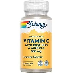 Витамины и минералы Solaray Vitamin C with Rose Hip & Acerola 500 мг Tamed Release 100 вегакапсул