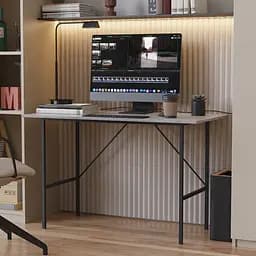 Стол письменный LINE Тайм Ferrum-decor 750x1200x500 Черный металл ДСП Бетон 16 мм (FRD-104884)