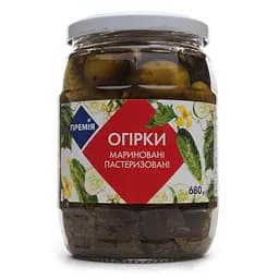 Огурцы Премія маринованные пастеризованные 680 г (302975)