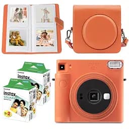 Подарунковий набір камера Fujifilm Instax Square SQ1, Фотопапір 40 шт, Чохол, Фотоальбом 80 фото Помаранчевий
