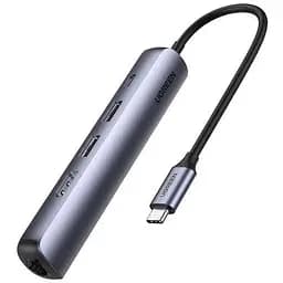Usb розгалужувач хаб Ugreen CM418 Usb-C to 2xUsb 3.0+HDMI+RJ45 Ethernet Adapter+PD (10919)