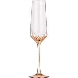 Набір келихів для шампанського Ardesto Black Mars Favola 220 мл прозоро-золотисті 2 шт. (AR2622G)