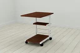 Стол приставной Ferrum-decor Адан 62x40x60 металл Белый ДСП Венге 16мм (FRD-105394)