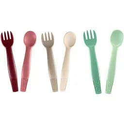 Ложка и вилка для кормления Nip Зеленая серия Микс, 2 шт., в ассортименте (37102)