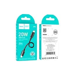 Дата кабель USB-C to Lightning 0.25m Hyper PD X96 black HOCO (6942007609364)