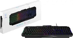 Клавіатура ігрова мембранна MSI FORGE GK-100 Black, 104key, USB-A, EN/UKR/RU, ColorLED - мініатюра 4