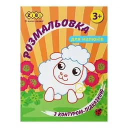 Книга Раскраска с контуром-подсказкой, Оранжевая, 12 страниц, BABY LINE