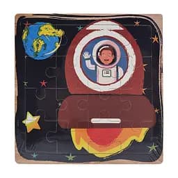 Дерев'яний пазл-вкладиш Космонавт у ракеті Bambi 73260-15, 16 деталей