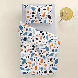 Дитяча постільна білизна в ліжечко GEMSTONES, помаранчевий (StoneOrangeBlueWhite_Grey110x160_140) - мініатюра 2