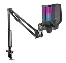 Микрофон c пантографом конденсаторный Fifine Q-6T-B RGB USB Black