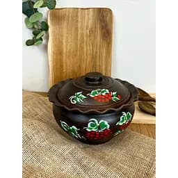 Макітра хвиля з кришкою 2.5 л керамічна (глиняна) Калина