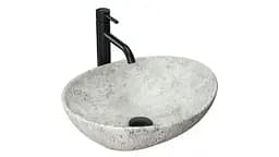 Умивальник Rea Sofia Light Stone 34,5x41 grey (REA-U0165), Матова