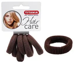 Набір резинок для волосся Titania, 6 шт., коричневий (7872)