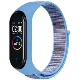 Ремінець на липучці для фітнес-браслету Universal Nylon Xiaomi Mi Band 7/6/5/4/3 Light Blue