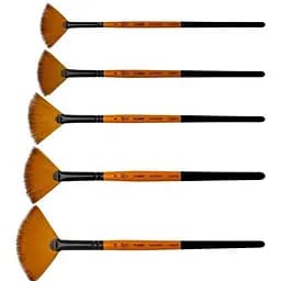 Пензель синтетика віялова FLAME 1368FN №2 коротка ручка Rosa