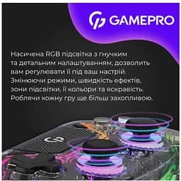 Геймпад Bluetooth джойстик GamePro GPS-13T Bluetooth 5.3/USB (PC/iOS/Android/PS3/PS4) DualShock RGB - мініатюра 6