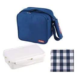 Сумка для обідів Bergner Walking business 5 предметів 23х22х13,5 см блакитна (BG-3652-BL) - мініатюра 2