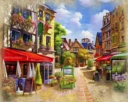 Алмазна мозаїка на підрамнику Старовинні вулиці 40×50 см 70903_BGLE