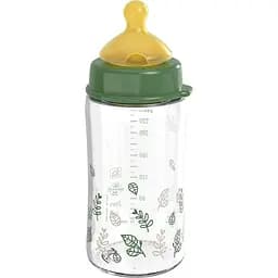 Стеклянная бутылочка Nip Зеленая серия Вишенка, с широкой горловиной, латекс, зеленая, 240 мл (35118)