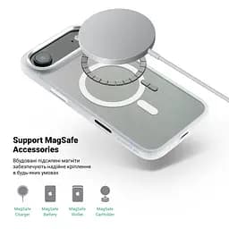 Чехол Apple iPhone 17 Air, Unit MagSafe, белый, прозрачный, магсейф, ударопрочный, магнитный, панель-накладка с поддержкой MagSafe, с поддержкой беспроводной зарядки, TPU+PC, защита всего корпуса, ударопрочный, ArmorStandart (ARM90584) - мініатюра 4