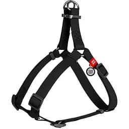 Шлея для собак Waudog Waterproof водостійка з QR-паспортом, металева пряжка-фастекс, XS чорний