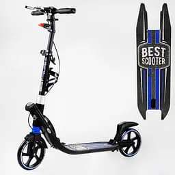 Самокат Best Scooter складаний 64х16х93-103 см Чорно-блакитний 000231311 - мініатюра 2