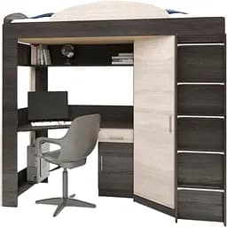 Ліжко-гірка Еверест Горище з шафою та столом 80х190 см венге + дуб молочний (EVR-2100)