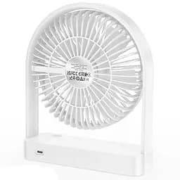 Настільний вентилятор Hoco HX65 ultra-thin desktop fan 2000 mAh White - мініатюра 5
