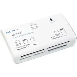 Кардрідер USB Atcom TD2051, білий, USB 2.0 - microSD / SD / MS / M2 / xD / CF (10717)