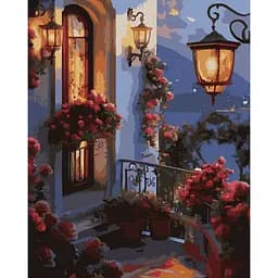 Картина по номерам Santi Цветы на балконе 40х50 см LED подсветка (956656)