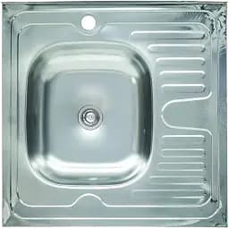 Кухонна мийка Рlatinum 6060 L з нержавіючої сталі 0.4 мм квадратна 60.5x60.5 см (000000411)