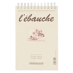 Блокнот на спіралі для ескізів та нарисів Ebauche Sennelier, 130 аркушів, 90 г/м, 16x24 см