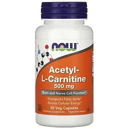 Жиросжигатель Now Acetyl-L-Carnitine 500 мг 50 вегакапсул