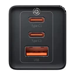 МЗП Baseus GaN5 Pro 65W 2Type-C+USB 100W EU (CCGP12020) Black - мініатюра 3