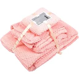 Комплект рушників Supretto Кораловий оксамит 6 шт. рожевий (84710003)