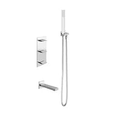 Смеситель для ванны Kohlman Excelent chrome + BOX скрытого монтажа KPL-QW217HW Хром