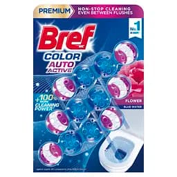 Туалетний блок для унітазу Bref Color Auto Active Квіткова свіжість Тріопак 150 г (3 шт. х 50 г) (763114)