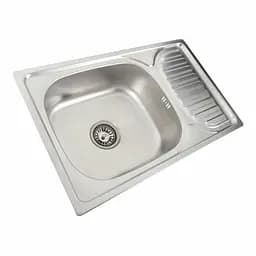 Кухонна мийка з нержавіючої сталі Platinum декор 6642 (0,8/180 мм), R, Decor - мініатюра 7