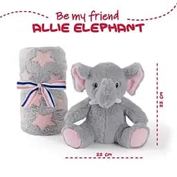 Плед Perletti Toys Allie Elephant з м'якою іграшкою 120x80 см сірий/рожевий (P13068) - мініатюра 4