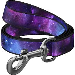 Повідець для собак Waudog Nylon NASA21, нейлоновий, M, 122х2 см, фіолетовий